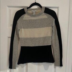 Jamison Women's Striped Crew Neck Sweater - Black, Gray, Cream